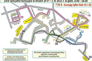 Specjalne linie autobusowe będą dowozić na cmentarze