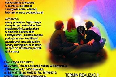 Studium Socjoterapii i Edukacji Twórczej.  Weź udział w bezpłatnym projekcie