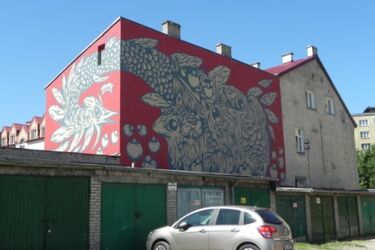Murale w centrum miasta. Street art na DSW