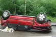 Dachował z promilami, trafił do szpitala