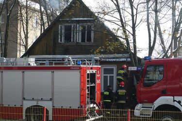 Pożar domu przy Powiatowym Urzędzie Pracy