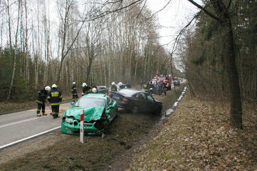 Cztery auta rozbite. Karambol na trasie Białystok - Bielsk Podlaski