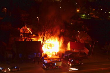 Pożar strawił drewniany dom przy ulicy Kopernika