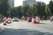Skrzyżowanie Włókiennicza - Piłsudskiego zamknięte