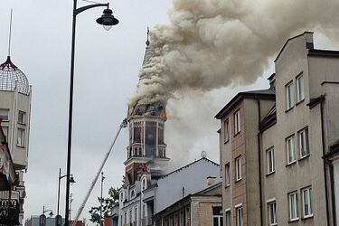 Pożar kościoła św. Wojciecha przy ul. Warszawskiej