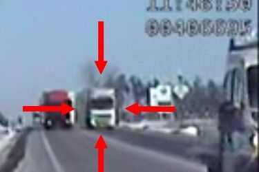 Policyjna kamera nagrała niebezpieczne manewry kierowcy tira [WIDEO]