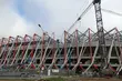 Konstrukcja stalowa stadionu miejskiego ustawiona w całości