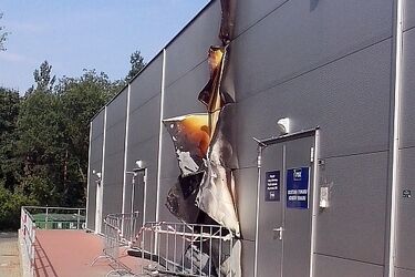 Pożar w białostockiej galerii handlowej