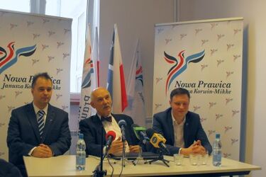 O polityce z Rosją i sytuacji w swojej partii. Janusz Korwin-Mikke w Białymstoku