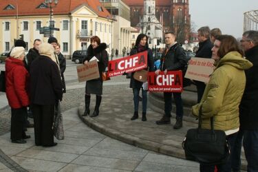 Demonstracja pokrzywdzonych przez banki