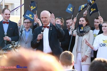 Janusz Korwin-Mikke spotkał się z białostockimi wyborcami [ZDJĘCIA]