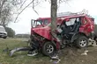 Kobieta zakleszczona w aucie. Śmigłowiec zabrał ją do szpitala