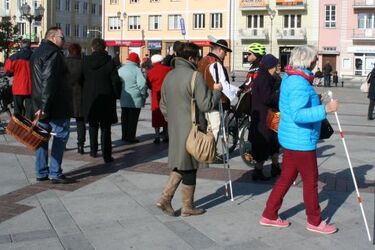 Międzynarodowy Dzień Białej Laski. Happening na Rynku Kościuszki