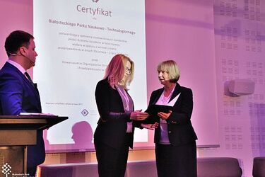 Białostocki Park Naukowo-Technologiczny z prestiżowym certyfikatem