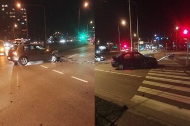 Rondo Reagana. Zderzyły się dwa samochody