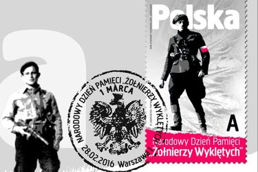 Związany z Białostocczyzną mjr "Łupaszka" na specjalnym znaczku Poczty Polskiej