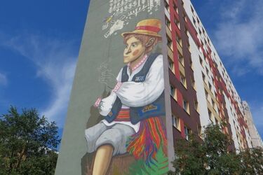 Największy mural ludowy w Polsce. Powstaje na białostockim wieżowcu