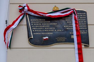 Tablica pamiątkowa na Archiwum Państwowym. Dowód wdzięczności za pomoc sprzed ponad 60 lat