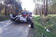 Samochód dachował na trasie do Łomży. Droga zablokowana