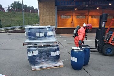 Wyciek substancji chemicznej na przejściu granicznym