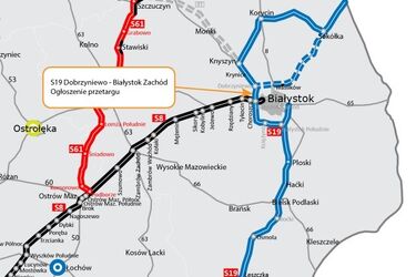 S19 po starodrożu. To oznacza bliską północną obwodnicę Białegostoku