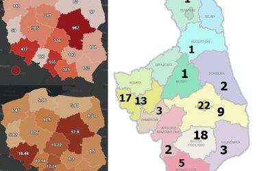 Podlaskie coraz gorzej na tle innych regionów. Nowe duże ognisko COVID-19 [MAPY, LISTA]