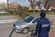 Ul. Raginisa. Drzewo spadło na samochód