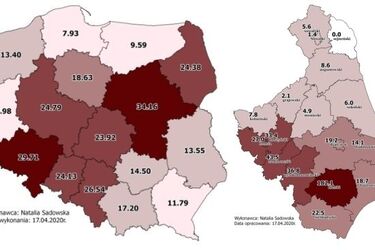 COVID-19. Jak wygląda Podlaskie na tle kraju? Powiat bielski zatrważa [MAPY, LISTA]