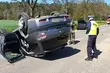 Dachowanie osobówki w powiecie monieckim. Dziecko zabrano do szpitala