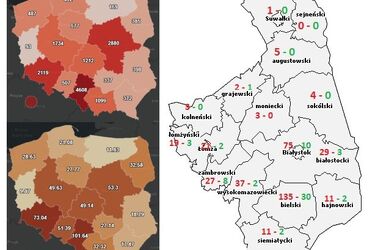 COVID-19 w Podlaskiem. Bielsk fatalnie nawet na tle Śląska. Jest i zmiana [MAPY, LISTA]