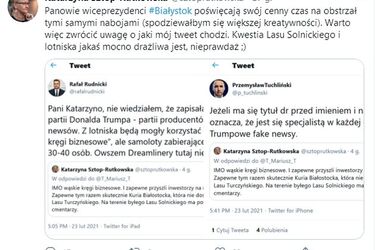 Twitterowa przepychanka ws. wycinki drzew pod lotnisko
