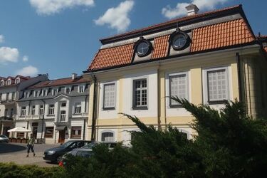 Zielony pałacyk na znak solidarności z uchodźcami