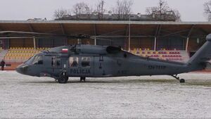 Black Hawk lądował na stadionie w Białymstoku. Transportował serce