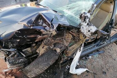 Wypadek na trasie Szczuczyn - Grajewo. Strażacy musieli użyć narzędzi hydraulicznych