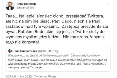 Zamiast pracować dla miasta, szuka afer na Twitterze. Kto nie lubi wpisów wiceprezydenta?
