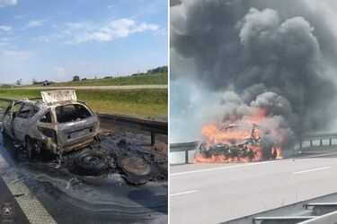 S8. Samochód spalił się doszczętnie