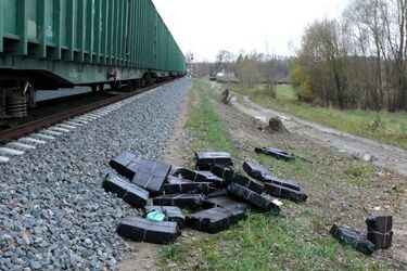 Kontrabanda była ukryta w wagonie ze zrębką drzewną
