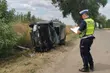 Audi dachowało. Został ranny pasażer