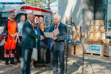 Podlascy ratownicy dostali sprzęt od Światowej Organizacji Zdrowia  