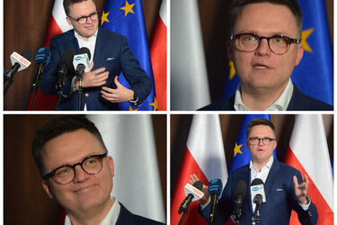 Hołownia w Białymstoku: spotkania z młodymi ludźmi, prezydentem oraz... pożegnanie psa 