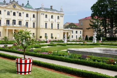 Kolorowe donice powróciły do Ogrodu Branickich. Będą  cieszyć oczy białostoczan