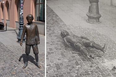 Akt wandalizmu w samym centrum. Ktoś przewrócił pomnik młodego Zamenhofa