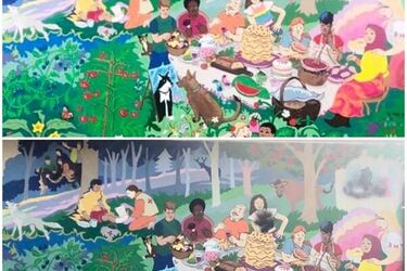 Atak na wielokulturowy mural. Komuś nie spodobała się tęcza