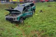 Wypadek na trasie Białystok - Michałowo. Pojazd Straży Granicznej wypadł z drogi