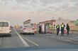 Pechowy poranek na wylotówce z Białegostoku. Toyota i bus wjechały w barierki