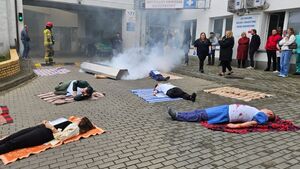 Pożar w białostockim szpitalu? Strażacy ćwiczyli ewakuację pacjentów