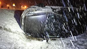 Kierowca utknął w rowie. Na ratunek ruszyła Straż Graniczna