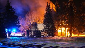 Pożar sauny w Supraślu. Ogień strawił budynek przy ul. Źródlanej