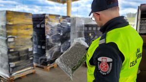 Blisko 40 kg marihuany w ciężarówce z winem. KAS przejęła narkotyki warte 2 mln 