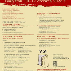 XVIII Festiwal Kultury Żydowskiej „Zachor - Kolor i Dźwięk”